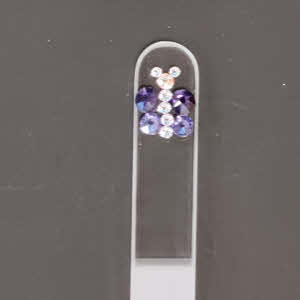 Glazen transparante Nagelvijl met paarse vlinder