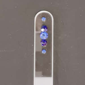 Glazen transparante Nagelvijl met blauwe stenen
