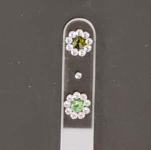 Glazen transparante Nagelvijl met groene bloemen