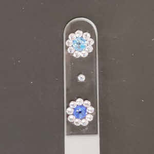 Glazen transparante Nagelvijl met blauwe bloemen