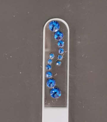 Glazen transparante Nagelvijl met blauwe stenen