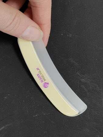 Nagelvijl Curved met Handgreep - Crème | Ergonomische Glazen Vijl voor Perfecte Nagels