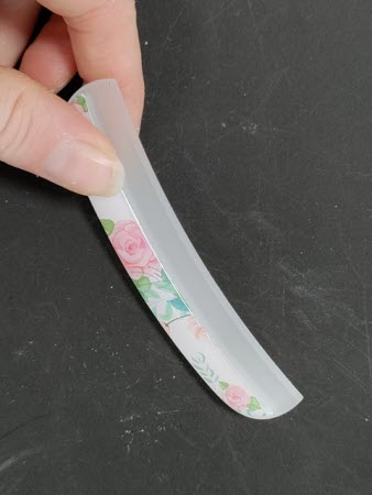 Nagelvijl Curved met Handgreep - Roses | Gebogen Glazen Vijl met Rozenprint