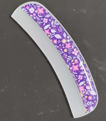 Nagelvijl Curved met Handgreep - Purple Flowers | Gebogen Glazen Vijl